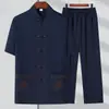 Camisa de Manga Curta do Pai Terno Masculino Verão Meia-idade e Idosos Roupa de Verão Masculina Fina Roupa de Verão para Idosos