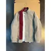 Chaqueta de cuero PU roja de alta gama tipo patchwork para mujer, chaqueta de aviador de otoño con cuello alto, estilo workwear, chaqueta de béisbol para pareja