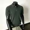 Camisa Polo Jacquard Hueco Estilo Old Money para Hombre de Manga Corta Verano Tejida Lino Tencel Transpirable Rayas Cuello Polo Camiseta