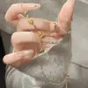 Novo Colar Dourado Rosa Estilo Chinês Feminino Retrô Artístico Elegante Pingente de Flor Corrente para Clavícula Presente para Namorada Tendência