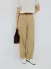 Pantalones Casuales de Estilo Sencillo para Viajar de Pierna Recta de Cintura Alta Adelgazantes con Cinturón Verano Nuevo Modelo Pantalones 90312