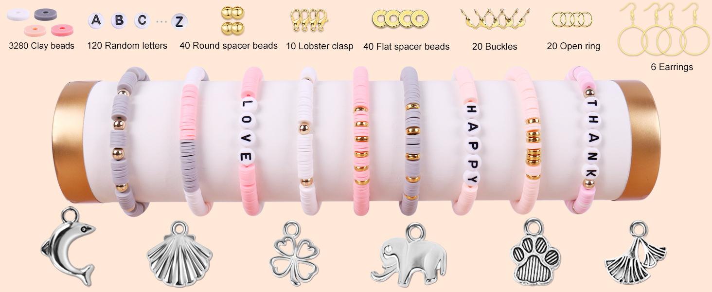 pink beads for bracelets