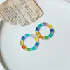 Pendientes de estrella de cinco puntas huecos coloridos transparentes de Yang Xiaolin, accesorios de bricolaje hechos a mano, joyería al por mayor