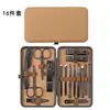 Set de Cortaúñas de Acero Inoxidable Marrón de 24 Piezas para Uso en Casa, Set Completo de Cortadores de Uñas de Manos y Pies de Alta Calidad y Precisión