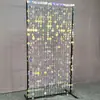Cortinas de Fio Penduradas com Moldura de Fundo Dourada e Prateada, Adereços de Casamento, Cortinas de Porta Peroladas, Decorações de Teto para Casamento, Cortinas Coloridas de Fio com Lantejoulas e Contas