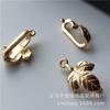 Accesorios de joyería hechos a mano, pendientes de flor de trébol de latón, joyería antigua, horquilla de material A556