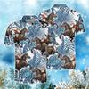 Camisa Polo de Santa Claus de Dibujos Animados Impresión 3D Ropa de Hombre Casual Camisa Polo de Flores Hawaianas Manga Corta Navideña San