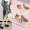 Zapatos de Cuero para Niñas Zapatos de Princesa 2025 Nuevo Otoño Suela Blanda Moño Negro Niñas Pequeñas Bebé Niños Zapatos de Actuación