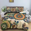 Roupa de cama de três peças com impressão digital 3D transfronteiriça, estilo boêmio, capa de edredom com estampa de mandala, venda quente na Amazon
