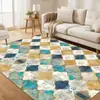 Alfombra de sala de estar plegable lavable de cachemira sintética vintage desgastada transfronteriza con base antideslizante de TPR y pelo corto para dormitorio