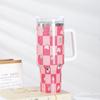 Taza de helado de 40 oz transfronteriza con asa para impresión, taza de café de 1200 ml, taza aislante de plástico grueso rociado, taza para coche al por mayor