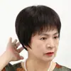 Aire hueco anciana madre cabello real completo cobertura completa de cabeza persona mayor calva pelo corto de 45 a 70 años sección superior completa fina cabello real