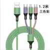 Cable de Carga Tres en Uno de Silicona Líquida Personalizado de Fábrica Adecuado para Teléfonos Móviles Apple Android Tipo-C