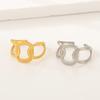 Moda Nicho Sentido de Alta Gama Hueco Presión de Aceite Acero Inoxidable Anillo Abierto Luz Lujo Diario Combinación con Todo Color Libre Joyería