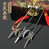 Conjunto de tres piezas de decoración de metal de armas blancas antiguas de tres piezas, regalo para el año del tigre alrededor de los Tres Reinos