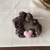 Coreano Nuevo Color Café Floral Estilo Meilade Goma para el Cabello Intestino Delgado Accesorios para el Cabello con Lazo Rosa Estilo Pastoral Francés para Mujer