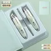 Conjunto de Presente de Cortador de Unhas Portátil de Luxo, Lixa de Unha Premium, Ferramentas de Manicure, Limpador de Ouvido, Removedor de Cutícula, Tesoura de Unha