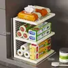 Estante de almacenamiento para film plástico, organizador de compartimento de gabinete, organizador de arte en hierro simple de plástico para bolsas de plástico con espacio de capas ahorrador