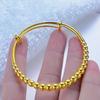 Pulsera de cuentas pequeñas de oro de Vietnam para mujer, chapada en oro latón, cuentas sólidas de la suerte, pulsera push-pull, pulsera simple de moda