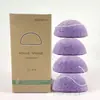 4 peças de algodão konjac hemisférico algodão de limpeza konjac esponja de pó konjac para lavar o rosto algodão de limpeza Embalagem de Papel Kraft