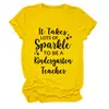 Necesita mucho brillo Tienda independiente de Amazon camiseta de mujer cómoda y elegante con cuello redondo y manga corta