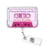 Porta-credencial retráctil con purpurina acrílica Clip giratorio para identificación en inglés Porta-credencial médico Venta al por mayor