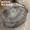 Tina de Lavado Ampliada y Profundizada para Uso Doméstico, Tina de Plástico Transparente con Tabla de Lavar, Tina de Lavado Engrosada y Resistente al Calor
