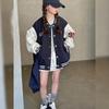 Jaqueta de Outono para Meninas 2025 Nova Moda Estilo Coreano Jaqueta de Baseball Solta para Crianças Mais Velhas Transfronteiriça