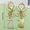 Llavero Colgante de Aleación de Gato Lindo Transfronterizo Colgante de Bolsa de Metal para Mujer Luna Gato Estrella de Cinco Puntas