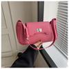 Bolsa feminina retrô de textura nova 2023 cor sólida modelagem fecho de encaixe ombro único axila bolsa de mão bolsa quadrada pequena para mulheres