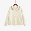 Cárdigan de punto con cuello de muñeca, estilo suave para chica rellenita, colección otoño 2026, talla grande holgado, prenda exterior que rejuvenece, top para mujer 23726