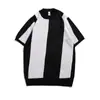Camiseta de Punto de Manga Corta con Rayas Verticales Empalmadas para Hombre, Estilo Old Money, Lujo Ligero, Corte Ajustado, Seda Helada de Verano, Camiseta al por Mayor de Fábrica Transfronteriza