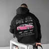 Hoodie Masculino Popular de Estampa de Carro Transfronteiriça da Primavera 2025 Moletom com Capuz Padrão Batimento Cardíaco Promoção