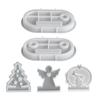 Molde de Silicona, Yeso, Resina para Manualidades, Pegamento, Árbol de Pascua, Navidad, Conejo, Ovalado, Rayas, Bandeja, Portavelas