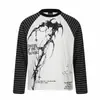 Yidao Vintage 2026 Otoño Nuevo Estilo Callejero Retro Gótico Subcultura Oscura Raglán Raya Manga Larga Camiseta