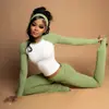 Amazon Conjunto Esportivo Casual Americano Camiseta Básica de Manga Longa com Cor Contrastante Calça com Cintura Dobrada Conjunto de Três Peças Fitness Lote