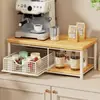 Estante de Almacenamiento de Escritorio Estante de Almacenamiento Tipo Cajón para Cafetera Mostrador de Bar Gabinete de Mesa de Comedor Estante para Bolsitas de Café y Té Caja de Almacenamiento