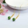 Pendientes Jueyu de Plata S925 Incrustados con Jade Natural Hetian, Pendientes de Cola de Fénix de Jaspe, Venta al por Mayor de Fábrica y Dropshipping S2090704A