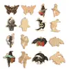 Accesorios para Joyería de Aleación con Goteo de Aceite DIY Colgantes de Mariposa Oscura Murciélago Pendientes Pendientes Pulsera Colgante W508