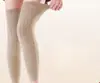 Rodilleras de Punto Grueso de Invierno, Calcetines Largos a Prueba de Frío y que Mantienen el Calor por Encima de la Rodilla, Calentadores de Piernas Elásticos de Costilla No Voluminosos para Usar por Debajo