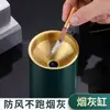 Cenicero de acero inoxidable para uso doméstico, con tapa, con un diseño creativo y elegante, adecuado para salas de estar y dormitorios, con una estética retro, y diseñado para evitar que las cenizas se dispersen