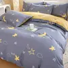 Funda de edredón de algodón puro, pieza única 150X200X230, dormitorio de estudiante, funda de edredón individual de algodón puro, sábana, juego doble de cuatro piezas 1.8