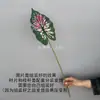 Impresión 3D de una sola pieza de hojas de plantas verdes, hojas de taro, pared de plantas blanca y verde decorada con cinta adhesiva