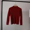 [Bizheng] Nuevo estilo coreano Otoño e Invierno 2025 Alta Calidad Cuello alto medio Aspecto adelgazante simple Versátil Camiseta de punto básica para mujer 5212