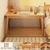 Mesa para Estudantes e Adultos, Mesa de Estudo e Escrita para Casa, Mesa de Computador Retangular Simples com Pés de Madeira Maciça para Casa de Aluguel