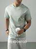 ¡Seda de Morera Amoníaco Líquido! ¡Sensación Fresca Natural! Camiseta Antibacterial de Cuello Redondo 7A de Manga Corta para Hombre Color Puro Verano Casual
