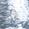 Anillo de pareja luna y olas de agua original plata de ley par de hombre y mujer diseño irregular nicho anillo de calcedonia blanca generación
