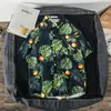 Camisa Floral Solta de Manga Curta Estilo Havaí Praia Harajuku Casais Vintage Floral Masculina Estilo Hong Kong Chique