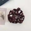Estilo Retro de Principios de Otoño Color Café Lunares Cintura Pequeña Goma para Recoger el Pelo Moda Perezosa Versátil Moño Lazo para el Pelo Accesorio para el Cabello