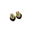 Atacado de Fábrica Popular Brincos Naturais de Tsavorita Prata S925 Incrustado Pedra Principal 2.5*4 Fábrica de Joias Venda Direta
